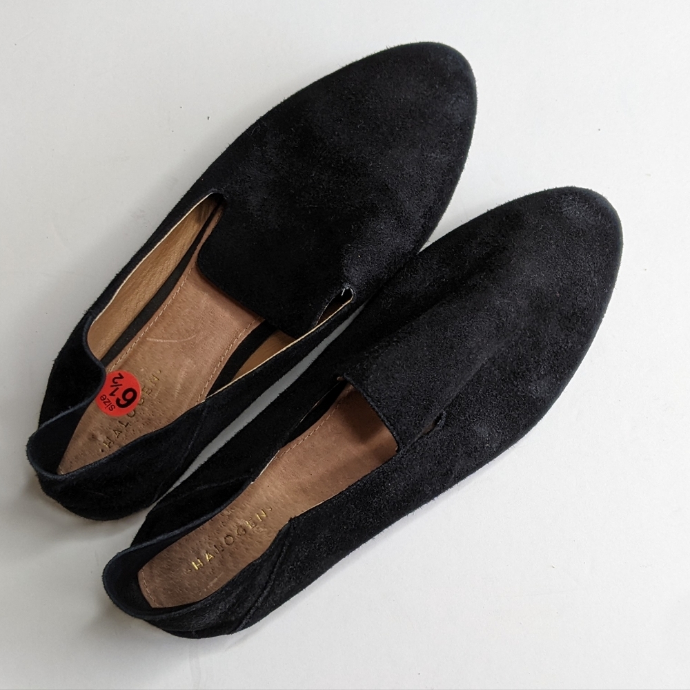 Halogen black leather loafers size 6.5